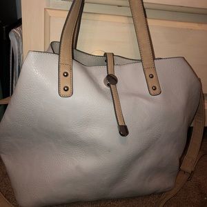 Light Blue/Off Grey Tote Bag